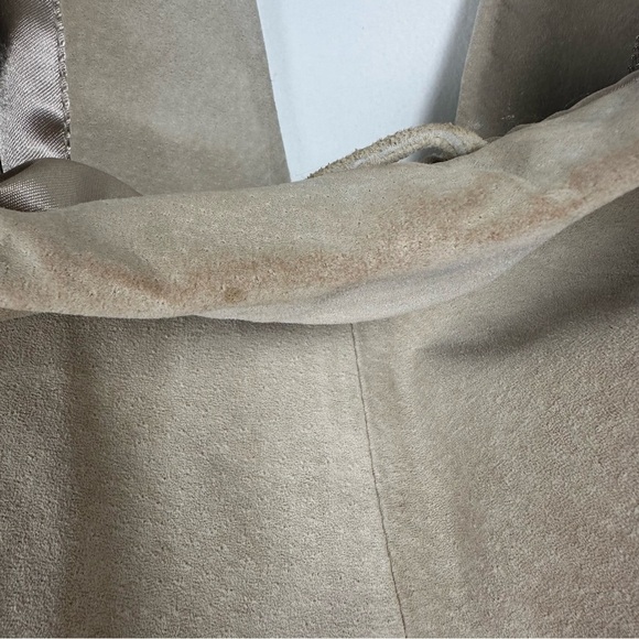 Denim & Co Women’s Suede Blazer Jacket Size Medium Tan Leather Office Wear - Picture 10 of 10